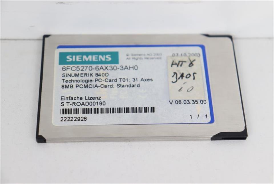 Siemens Sinumerik 840D Technologie-PC-Card 6FC5270-6AX30-3AH0 NEUWERTIG