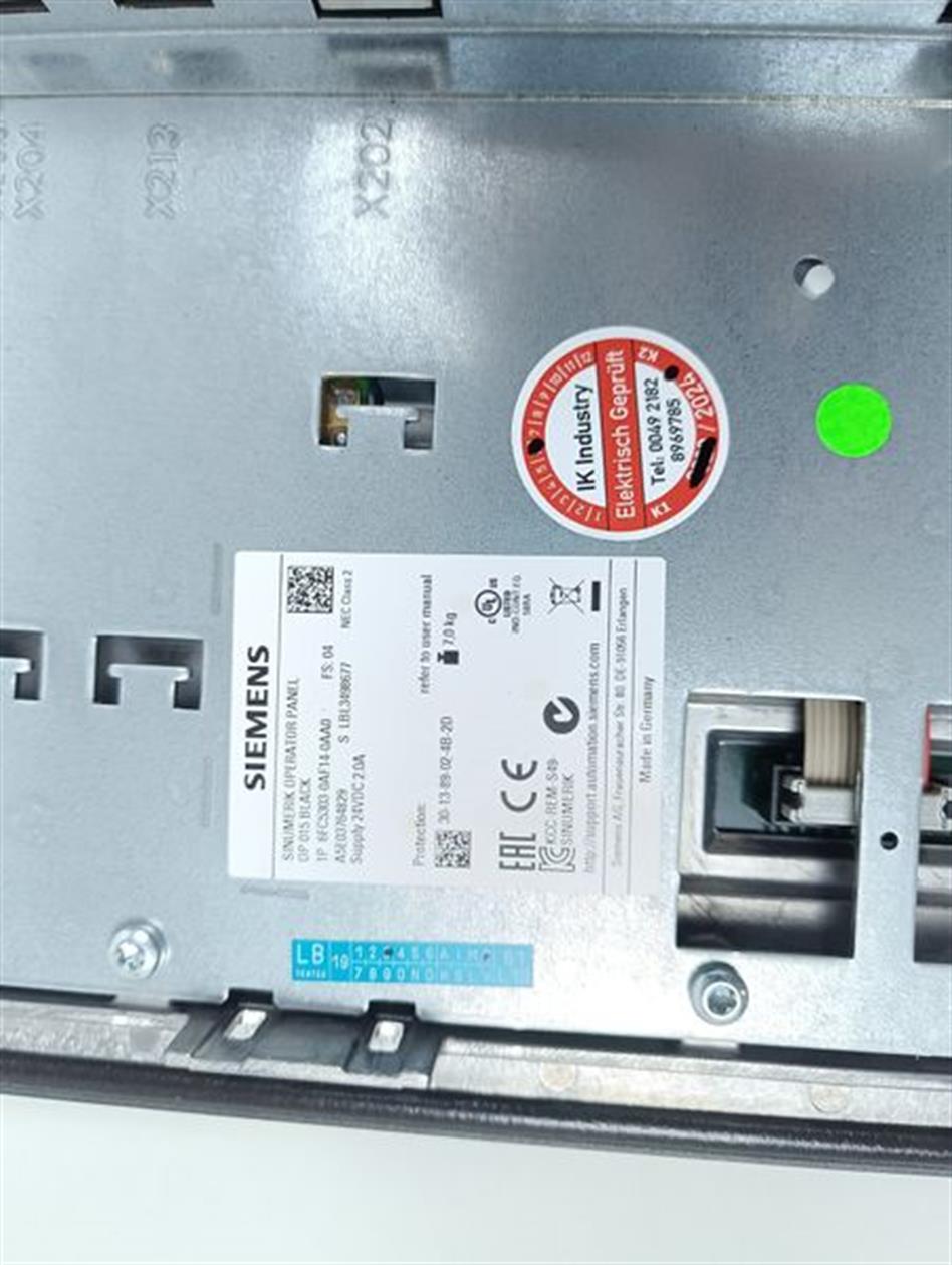 Siemens SINUMERIK OP 015 BLACK 6FC5303-0AF14-0AA0 FS:04 TESTED NEUWERTIG