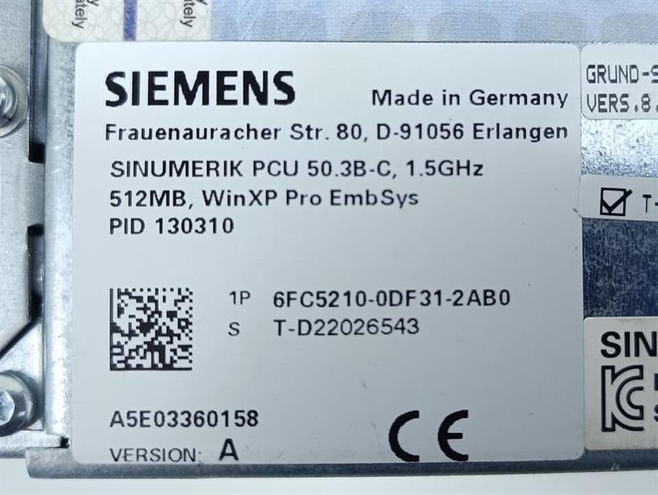 Siemens Sinumerik PCU50.3B-C 6FC5210-0DF31-2AB0 VER. A TESTED & TOP ZUSTAND