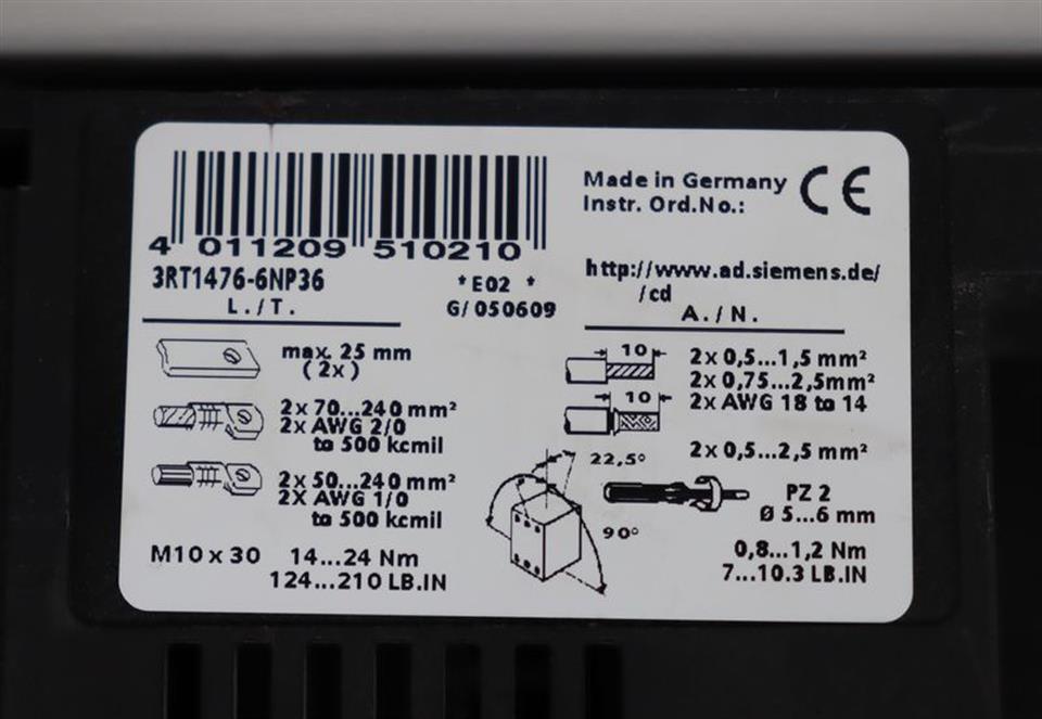 Siemens SIRIUS 3RT1476-6NP36 Power Contactor + 3RH1921-1DA11 TOP ZUSTAND