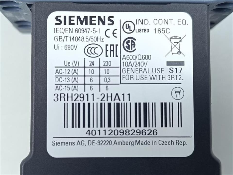 Siemens SIRIUS 3RT2025-2BB44 + 3RH2911-2HA11 NEUWERTIG