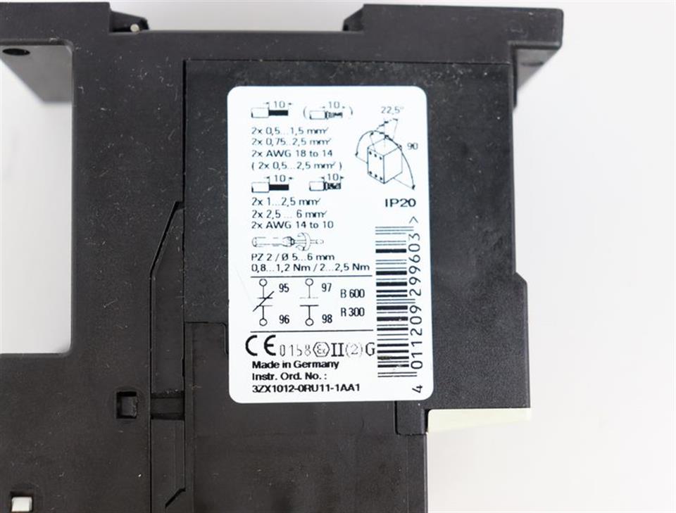 Siemens SIRIUS 3RU1126-4BB0 + 3ZX1012-0RU11-1AA1 TOP ZUSTAND