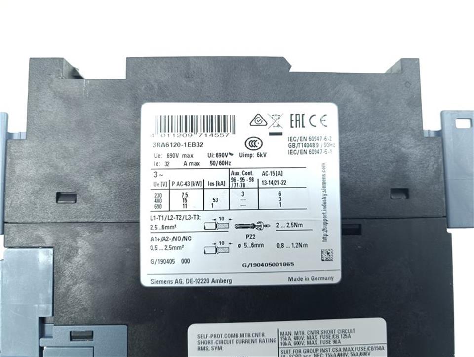 Siemens SIRIUS Kompaktabzweig Direktstarter 3RA6120-1EB32 TOP ZUSTAND