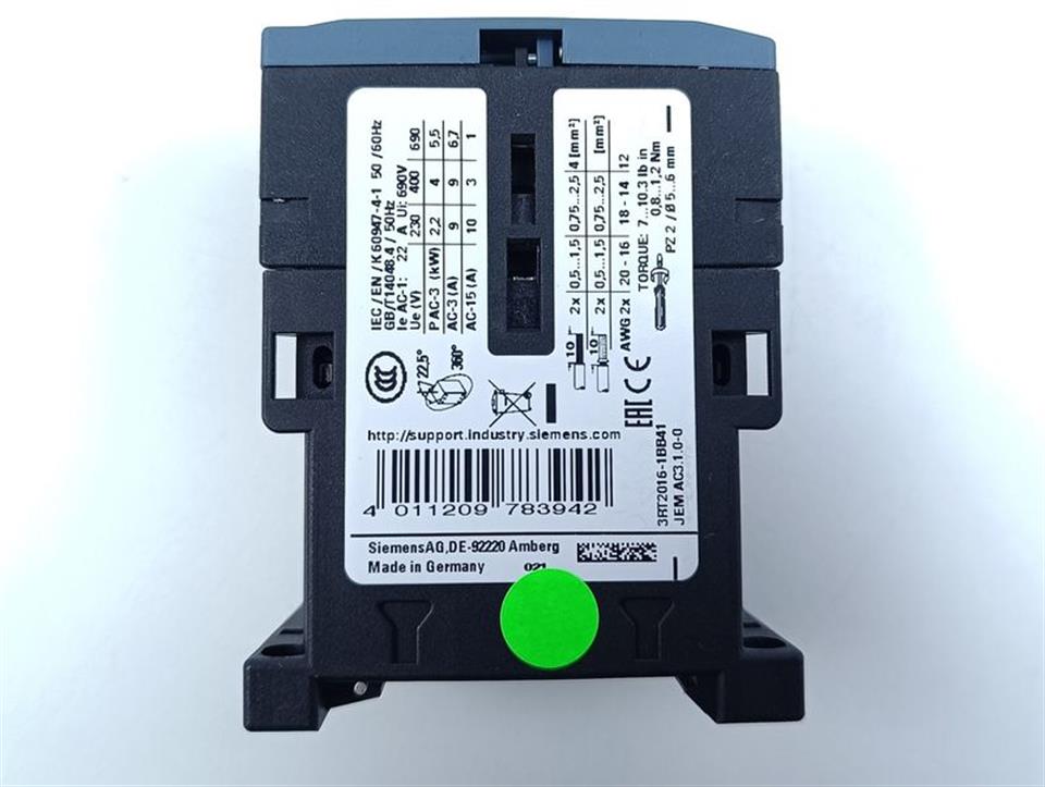 Siemens Sirius Leistungsschütz 3RT2016-1BB41 NEUWERTIG