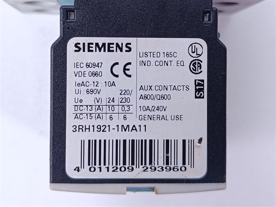 Siemens SIRIUS Schütz 3RT1024-1B..0 + 3RH1921-1MA11 + 3RT1926-1BB00 TOP ZUSTAND