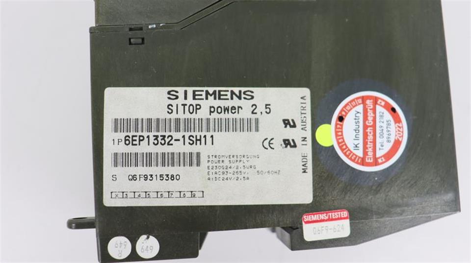 Siemens SITOP Power 2,5 6EP1332-1SH11 STROMVERSORGUNG TESTED TOP ZUSTAND