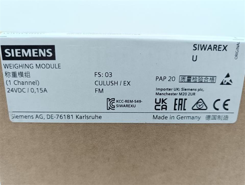 Siemens SIWAREX 7MH4950-1AA01 FS: 03 WEIGHING MODULE UNUSED & OVP & SEALED