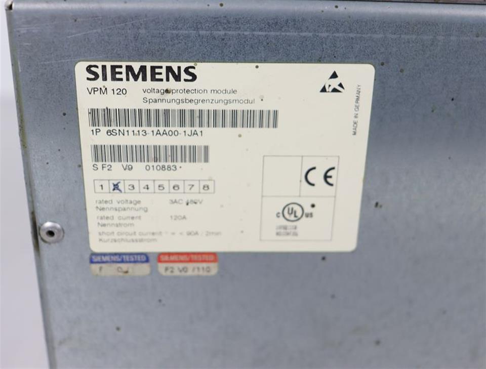 Siemens Spanunnungsbegrenzungsmodul VPM120 6SN1113-1AA00-1JA1 Top Zustand