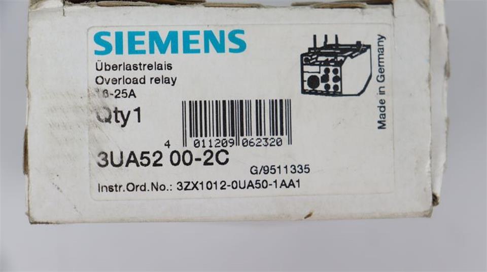 Siemens Überlastrelais 3UA52 00-2C overload relay 16 - 25 A UNUSED & OVP