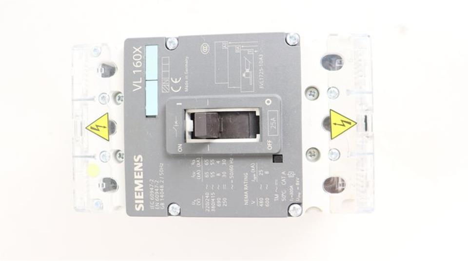 Siemens VL 160X Leistungsschalter 3VL1725-1DA33-0AA0 25A + 8US1211-4SL01