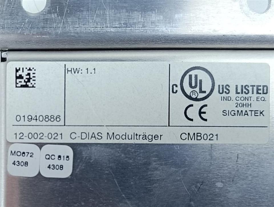SIGMATEK 12-002-021 C-DIAS Modulträger CMB021 TOP ZUSTAND