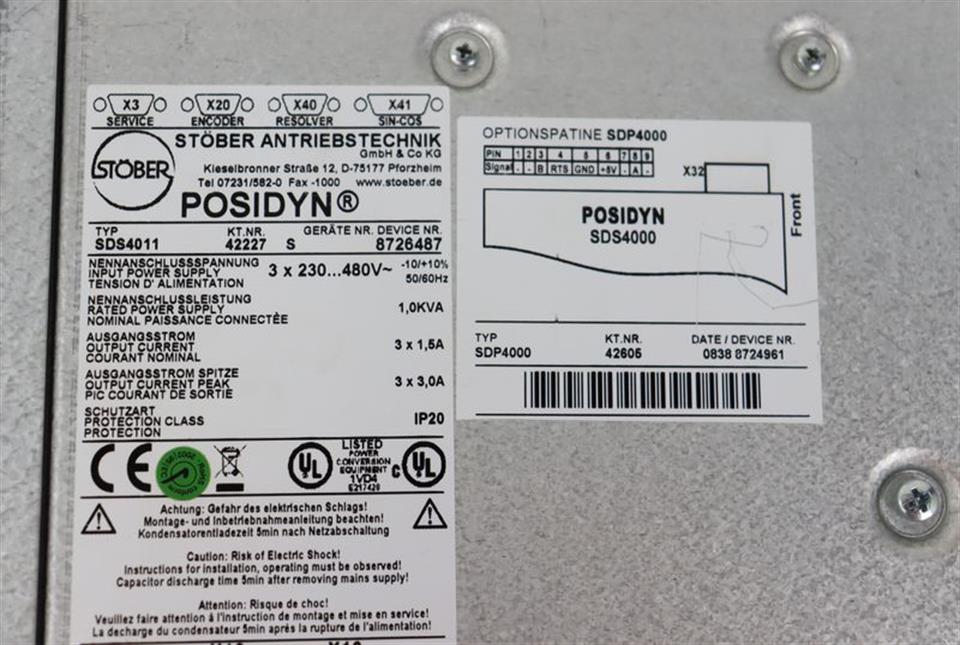 Stöber POSIDYN SDS4011 + SDP4000 OPTIONSPLATINE TOP ZUSTAND