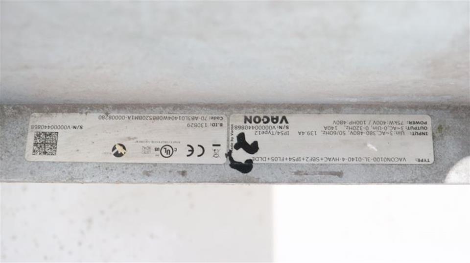 VACON VACON0100-3L-0140-4-HVAC+SBF2+IP54+FL05+DLDE 75KW 400V TESTED