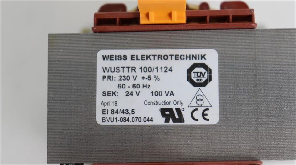 WEISS ELEKTROTECHNIK WUSTTR 100/1124 STEUERTRANSFORMATOR NEUWERTIG