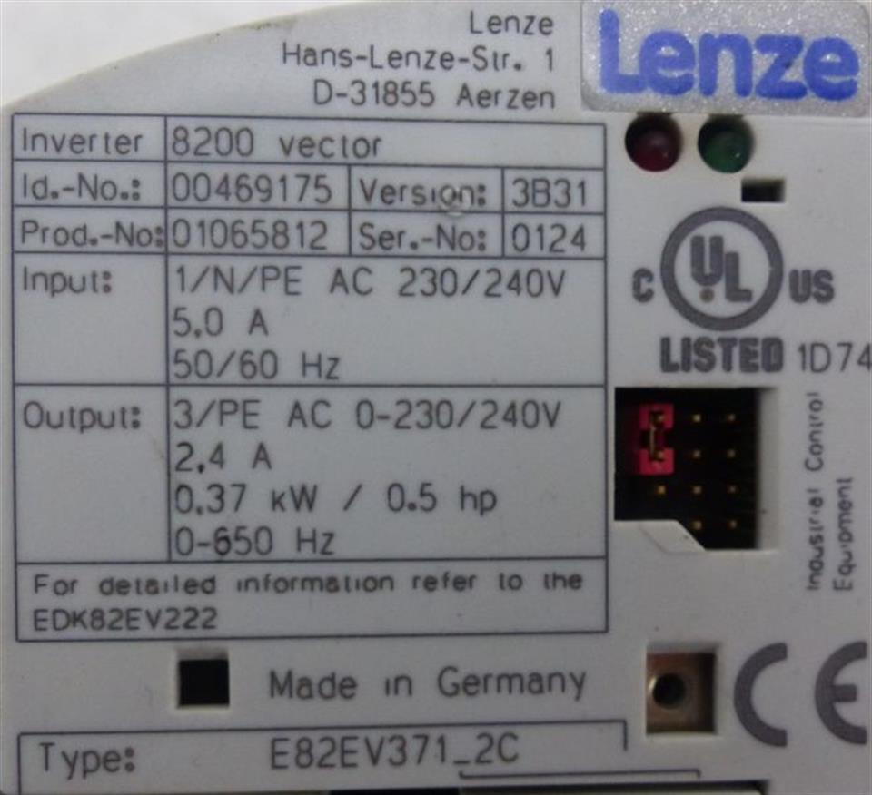 WEISS / Lenze  EF 371A EPL-10200-XX + E82EV371_2C + RFU55 TESTED & TOP ZUSTAND