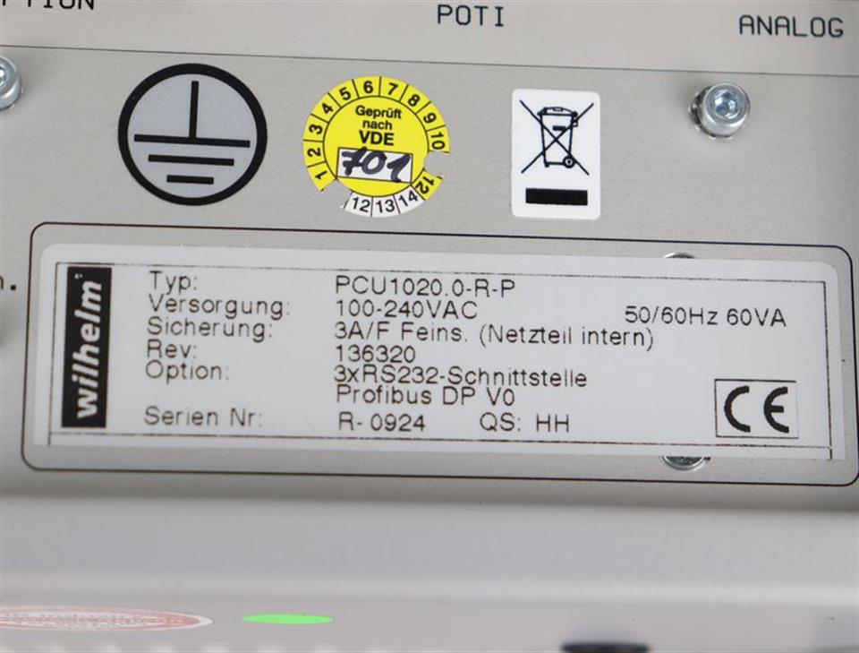 Wilhelm PCU1020.0-R-P 100-240VAC Rev.136320 TESTED NEUWERTIG