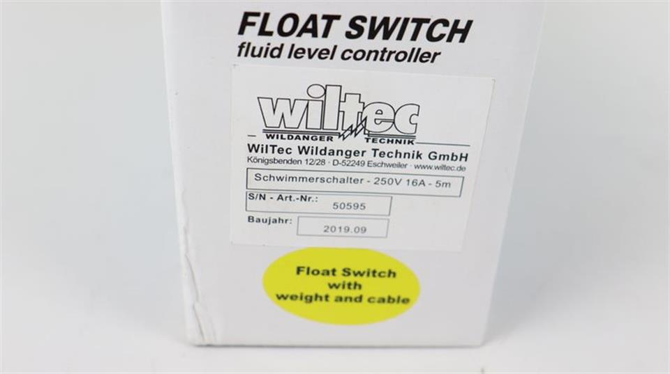 WILTEC Schwimmerschalter S/N-Art.-Nr.: 50595 250 V 16 A 5 m UNUSED & OVP